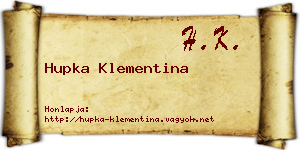 Hupka Klementina névjegykártya